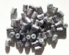50 6x4mm Metallic Grey Textured Tube Beads